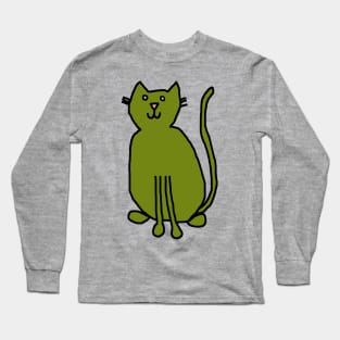 Green Cat Long Sleeve T-Shirt